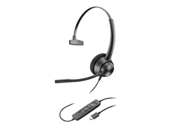 HP Poly EncorePro 310 - EncorePro 300 series - hodesett - on-ear - kablet - USB-C - svart - Works With Chromebook Certified