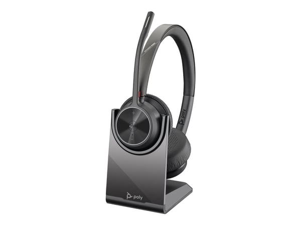 HP Poly Voyager 4320-M - Voyager 4300 UC series - hodesett - on-ear - Bluetooth - trådløs, kablet - USB-C - svart - Certified for Microsoft Teams, ...