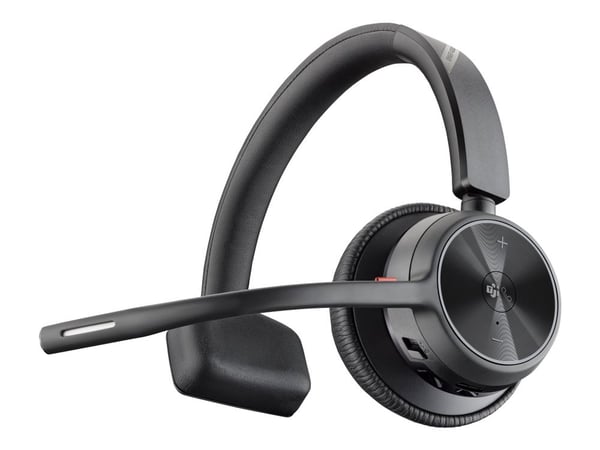 HP Poly Voyager 4310 - Voyager 4300 UC series - hodesett - on-ear - Bluetooth - trådløs, kablet - USB-C, USB-A via Bluetooth-adapter - svart - Cert...