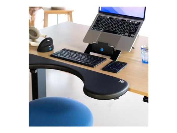 R-Go Ergonomic Armrest - Monteringssett (brakett, skrivebordsklemmemontering, armstøtte) - vinyl, tre - svart