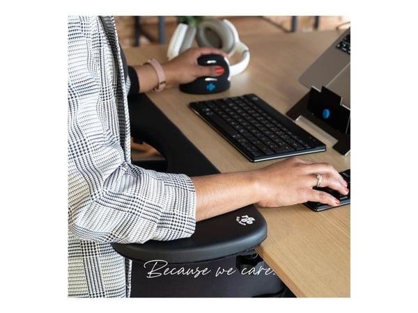 R-Go Ergonomic Armrest - Monteringssett (brakett, skrivebordsklemmemontering, armstøtte) - vinyl, tre - svart
