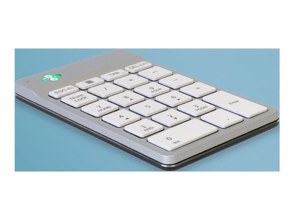 R-Go Numeric keyboard Compact break - Tangentsats - trådlös - Bluetooth 5.0 - vit