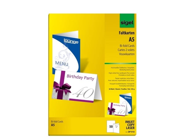 Sigel DP910, Hvit, DIN A4 (210x297 mm), 185 g/m², 50 ark, 50 stykker