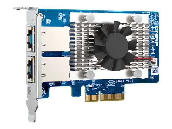 QNAP QXG-10G2T - Nettverksadapter - PCIe 3.0 x4 lav profil - 100M/1G/2.5G/5G/10 Gigabit Ethernet x 2 - for QNAP QGD-1600