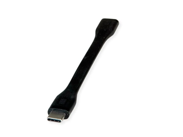 ROLINE 11029079, 0,115 m, USB C, USB C, USB4 Gen 3x2, 40000 Mbit/s, musta