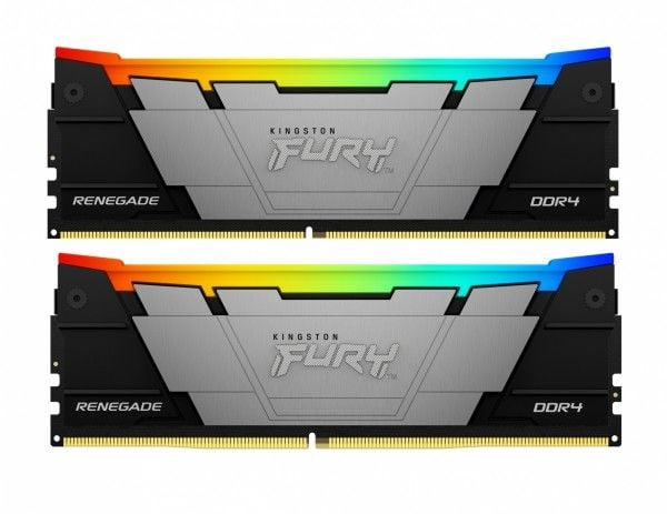 Kingston FURY Renegade RGB - DDR4 - sett - 32 GB: 2 x 16 GB - DIMM 288-pin - 3600 MT/s / PC4-28800 - CL16 - 1.35 V - ikke-bufret - ikke-ECC - svart