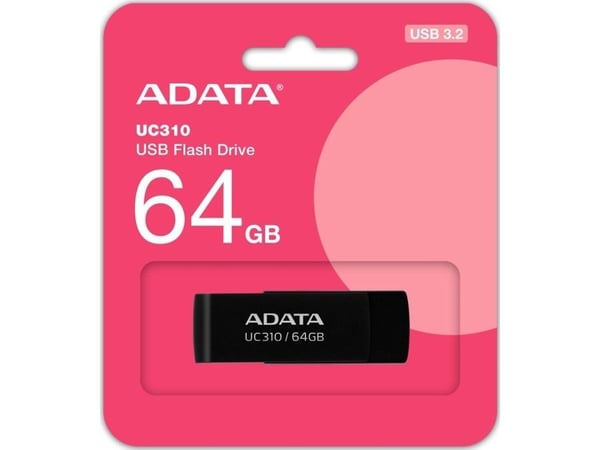 ADATA UC310 - USB flash-enhet - 64 GB - USB 3.2 Gen 1 - svart