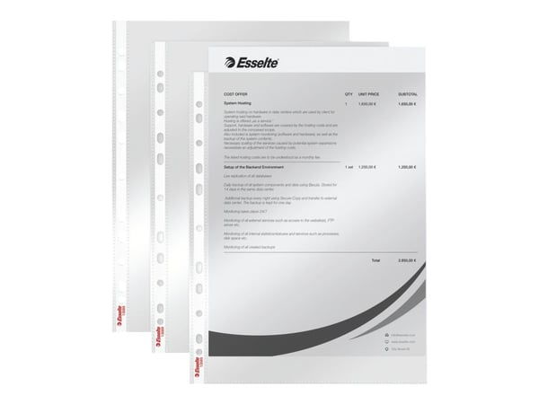 Esselte Economy - Arkbeskytter - for A4 (210 x 297 mm) - krystallklar (en pakke 100)