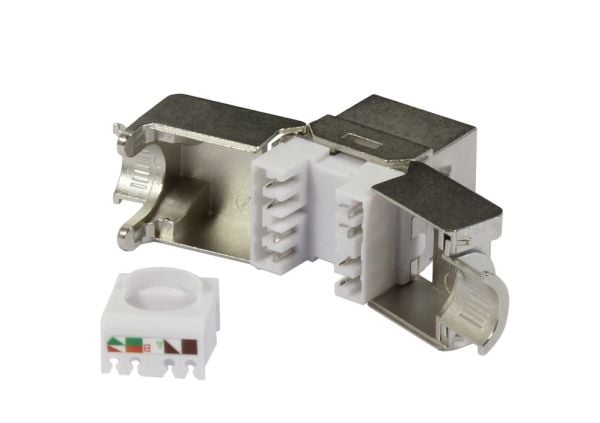 Keystone-modul TP-sokkel RJ45 CAT6A 500MHz slimline-komponent testet Synergy 21