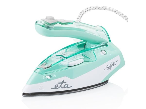 ETA Sophia 1271 90000 - Dampstrykejern - såleplate: keramisk - 1.1 kW - hvit/turkis
