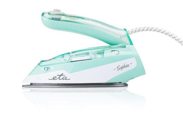ETA Sophia 1271 90000 - Dampstrykejern - såleplate: keramisk - 1.1 kW - hvit/turkis