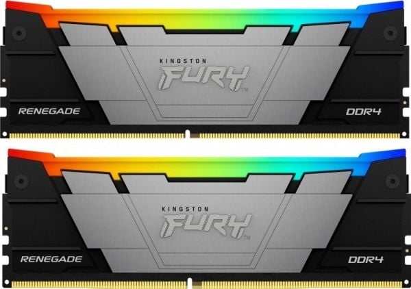 Kingston FURY Renegade RGB - DDR4 - sett - 32 GB: 2 x 16 GB - DIMM 288-pin - 3600 MT/s / PC4-28800 - CL16 - 1.35 V - ikke-bufret - ikke-ECC - svart