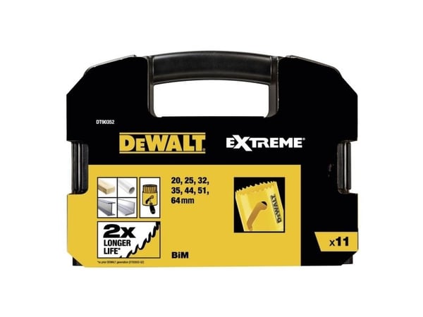 DEWALT 11-delar BIMETALBORRNINGSENHET FÖR ELEKTRISKA FÖRENINGAR