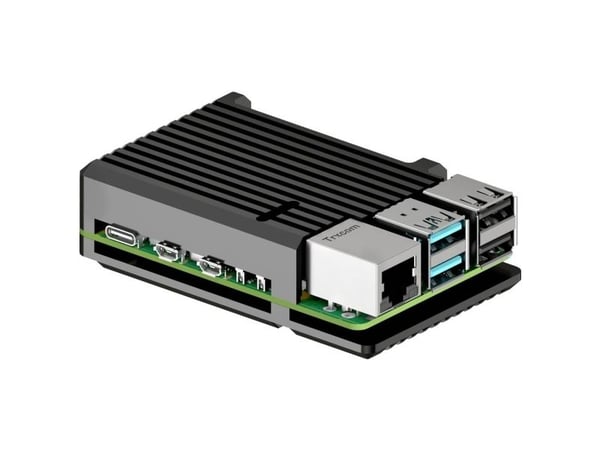 Joy-iT RB-AlucaseP5-07, Etui, Raspberry Pi 5, Raspberry Pi, Sort, Aluminium, 87 mm