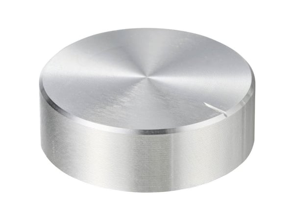 TRU COMPONENTS TC-11696512 Pyörivä nuppi nuppimerkinnällä Hopea (Ø x K) 40 mm x 13 mm Alumiini, Muovi 1 kpl