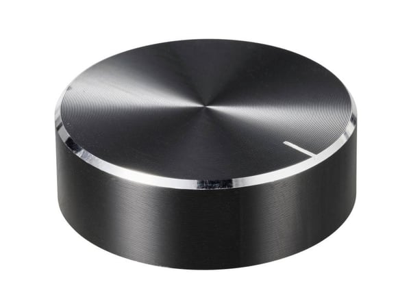 TRU COMPONENTS TC-11696516 Pyörivä nuppi nuppimerkinnällä Musta (Ø x K) 40 mm x 13 mm Alumiini, Muovi 1 kpl