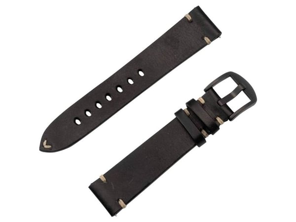 JT Berlin Klokkebånd Alex II Vintage | Universal 20mm | svart - rustfritt stål svart | M | 10846 (10846)