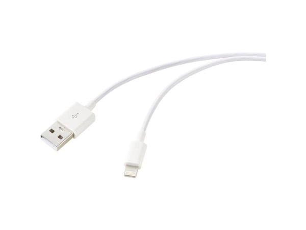 Renkforce RF-5724084, 1 m, Lightning, USB A, Uros, Uros, Valkoinen