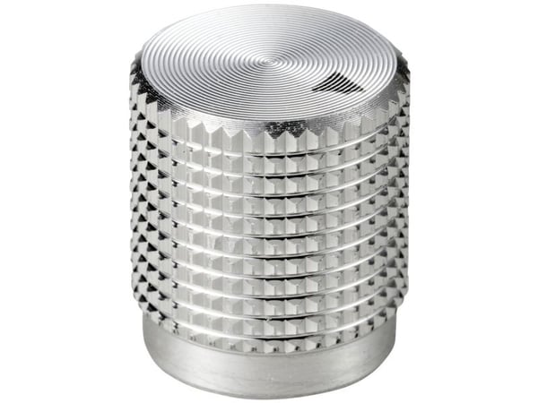 TRU COMPONENTS TC-11613880 Pyörivä nuppi nuppimerkinnällä Hopea (Ø x K) 14 mm x 16 mm Alumiini 1 kpl