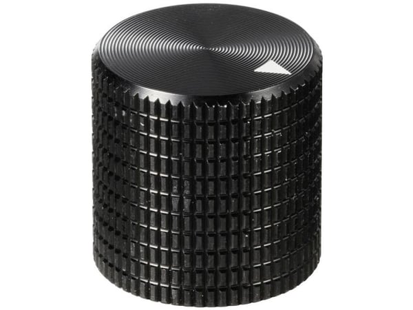 TRU COMPONENTS TC-11613844 Nuppi nupin merkinnällä Musta (Ø x K) 17 mm x 17 mm Alumiini 1 kpl