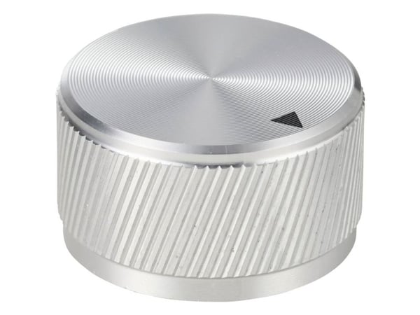 TRU COMPONENTS TC-11613820 Pyörivä nuppi nuppimerkinnällä Hopea (Ø x K) 30 mm x 17 mm Alumiini 1 kpl