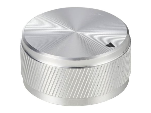 TRU COMPONENTS TC-11613824 Pyörivä nuppi nuppimerkinnällä Hopea (Ø x K) 34 mm x 17 mm Alumiini 1 kpl
