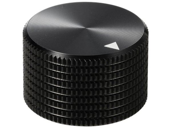 TRU COMPONENTS TC-11613808 Nuppi nupin merkinnällä Musta (Ø x K) 25 mm x 16 mm Alumiini 1 kpl