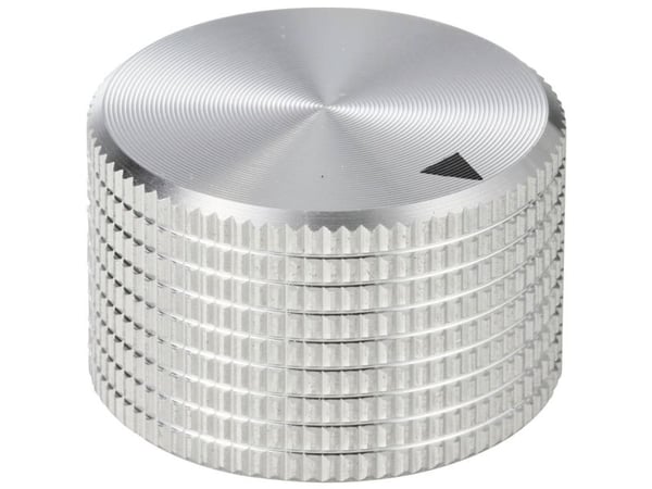 TRU COMPONENTS TC-11613812 Pyörivä nuppi nuppimerkinnällä Hopea (Ø x K) 25 mm x 16 mm Alumiini 1 kpl
