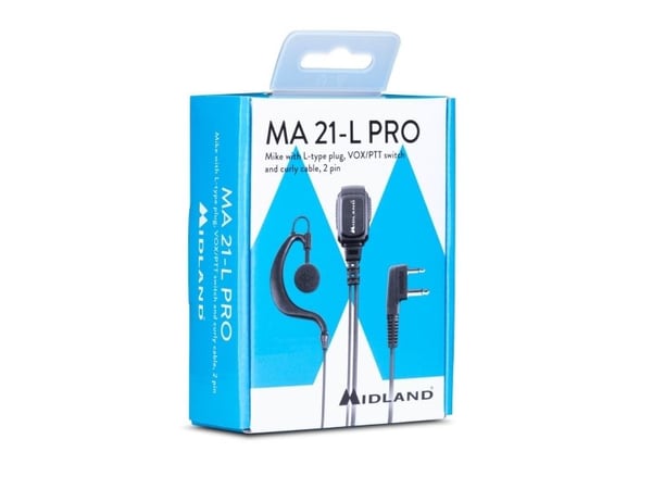 Midland MA21 L Pro, Koblet med ledninger (ikke trådløs), Samtaler/musikk, Hodesett, Sort