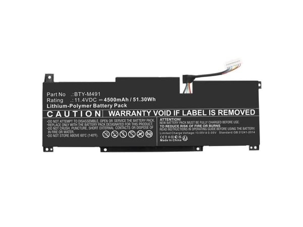 CoreParts - Batteri til bærbar PC (tilsvarer: MSI BTY-M491) - litiumpolymer - 4500 mAh - 51.3 Wh