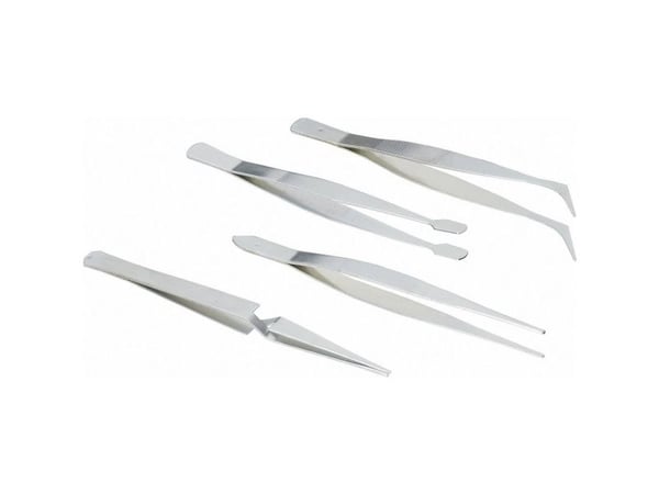 Brüder Mannesmann M 615 pinsettsett 4 deler, krokspisser, spisse, trapez, flat-rund 110 mm