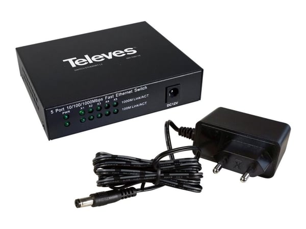 Televes - Switch - ikke-styrt - 5 x 10/100/1000 - stasjonær