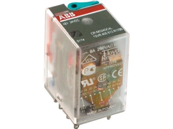 ABB CR-M230AC4, Gränssnittsrelä, Grå, 230 V, 6 A, IP40, CAN/CSA C22.2 No.14 IEC/EN 63000 IEC/EN 61810-1 UL 508