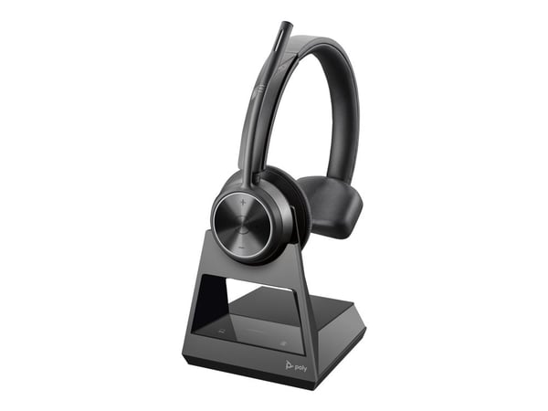 HP Poly Savi 7310 - Savi 7300 series - hodesett - on-ear - DECT - trådløs - USB-A via DECT adapter - svart - UC-sertifisert