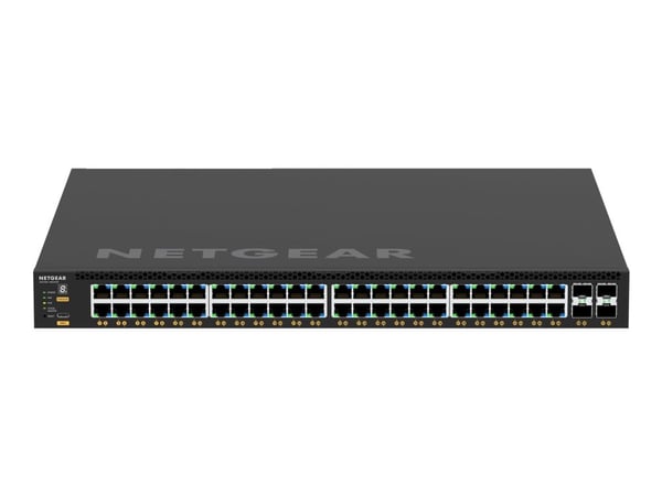 NETGEAR M4350-48G4XF - Switch - L3 - Administrerad - 48 x 10/100/1000 (PoE+) + 4 x 10 Gigabit SFP+ - främre till bakre luftflöde - rackmonterbar - ...