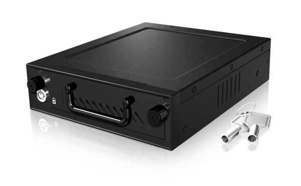 ICY BOX IB-148SSK-B, avtakbar ramme for 3,5/2,5 SATA I/II/III og SAS HDD, vifte 5,25 harddiskmonteringsramme