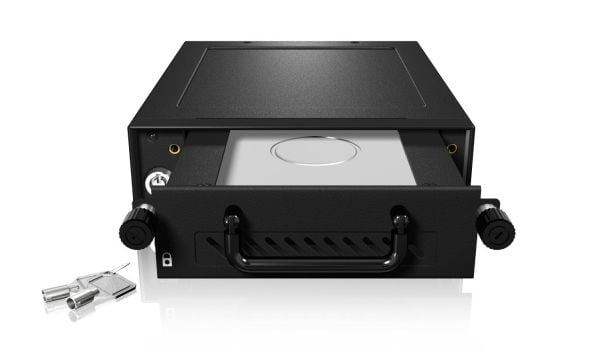 ICY BOX IB-148SSK-B, avtakbar ramme for 3,5/2,5 SATA I/II/III og SAS HDD, vifte 5,25 harddiskmonteringsramme