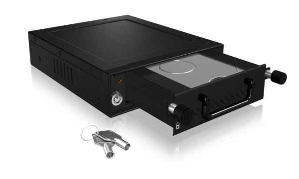 ICY BOX IB-148SSK-B, avtakbar ramme for 3,5/2,5 SATA I/II/III og SAS HDD, vifte 5,25 harddiskmonteringsramme