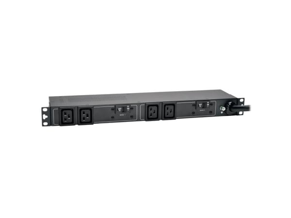 Tripp Lite PDUH32HV19, Grunnleggende, 1U, Enkelfaset, Horisontal, Metall, Sort