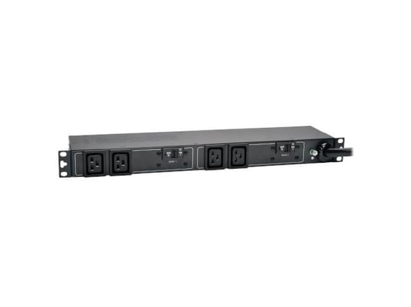Tripp Lite PDUH32HV19, Grunnleggende, 1U, Enkelfaset, Horisontal, Metall, Sort