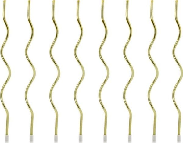 Party Deco Kierretyt kultaiset syntymäpäiväkynttilät - 14 cm - 8 kpl universaali