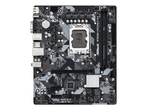 ASRock B760M-HDV/M.2 D4 - Hovedkort - micro ATX - LGA1700-sokkel - B760 Chipset - USB-C 3.2 Gen 1, USB 3.2 Gen 1 - Gigabit LAN - innbygd grafikk (C...
