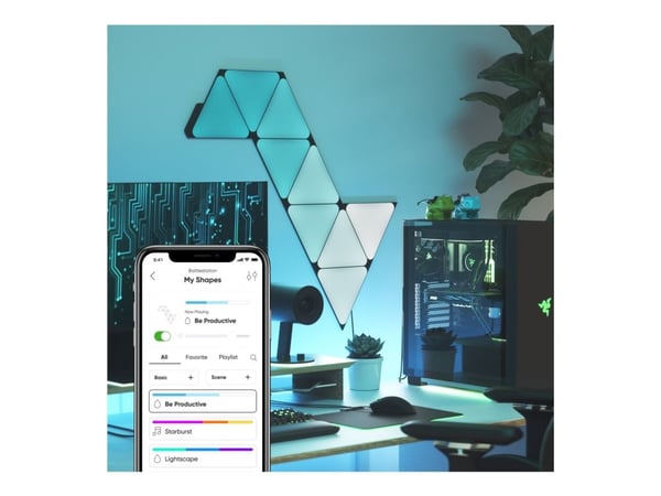 Nanoleaf Shapes Triangles Smarter Kit - valopaneelit (9 valopaneelia) (ultra musta)