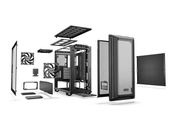be quiet! Dark Base 701 - Midi-tårn - utvidet ATX (E-ATX) - sidepanel med vindu (herdet glass) - ingen strømforsyning (ATX / PS/2) - svart - USB/lyd