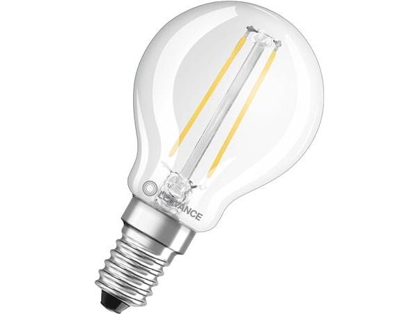 LEDVANCE Classic - LED hehkulamppu - muoto: P25 - kirkas viimeistely - E14 - 2,5 W (25 W vastaava) - luokka F - lämmin valkoinen valo - 2700 K