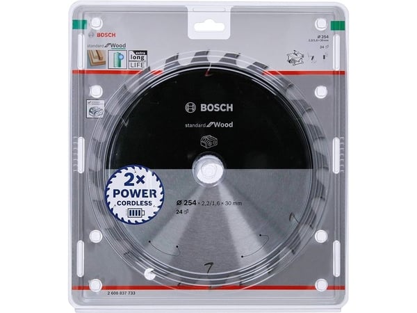 Bosch RUNDSAVKLINGE ACCU STD TRÆ 254X30MM 24T 24T