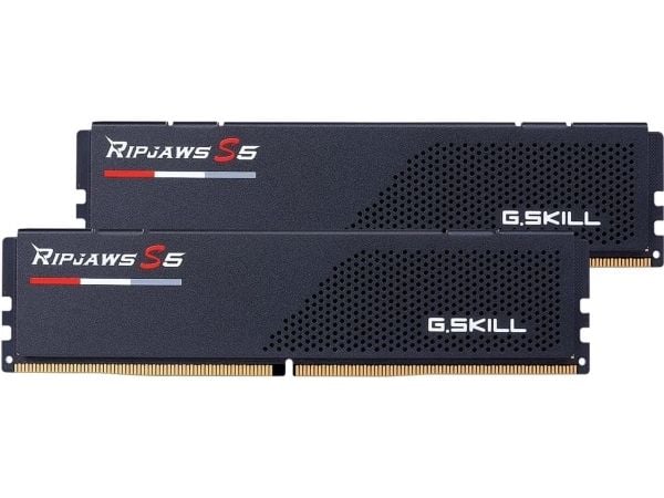 G.Skill Ripjaws S5 - DDR5 - sett - 48 GB: 2 x 24 GB - DIMM 288-pin - 6000 MHz / PC5-48000 - CL40 - 1.35 V - ikke-bufret - on-die ECC - matt svart