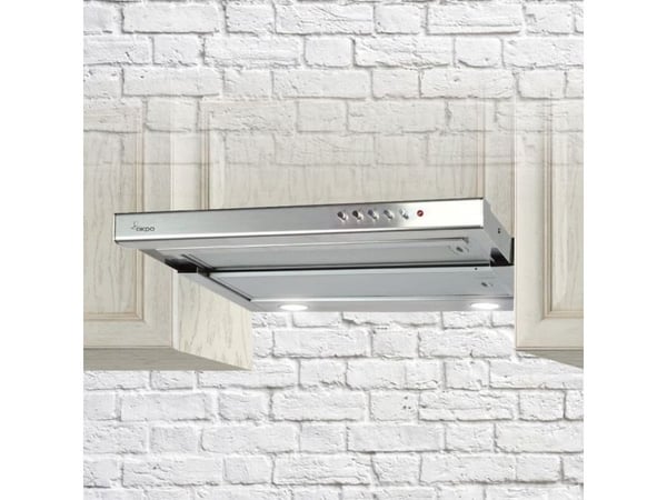 Akpo WK-7 Light, 220 m³/t, Ducted/Resirkulerende, 52 dB, 60 dB, Semi-innebygd (uttrekkbar), Rustfritt stål