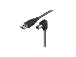 Tecline 1m USB A - USB B, 1 m, USB A, USB B, USB 2.0, Hankjønn/hankjønn, Sort