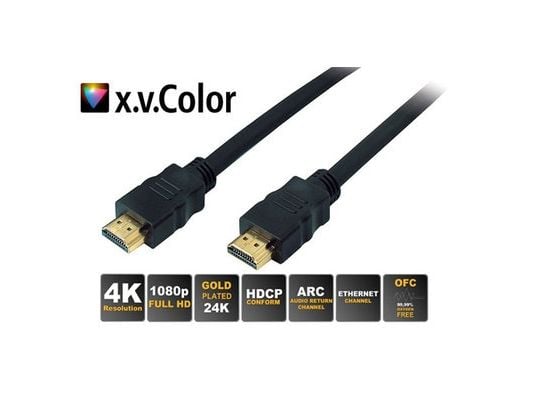 HDMI tilkoblingskabel HDMI A plugg > HDMI A plugg sort 0,5m
